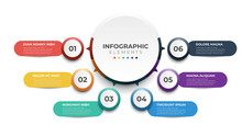 6 List Of Steps, Layout Diagram With Number Of Sequence, Circular Infographic Element Template