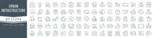 Urban And Infrastructure Line Icons Collection. Big UI Icon Set In A Flat Design. Thin Outline Icons Pack. Vector Illustration EPS10