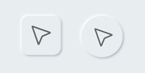 Poster - Computer cursor or pointer outline icon in neomorphic design style. Arrow pointer icon for apps or website.