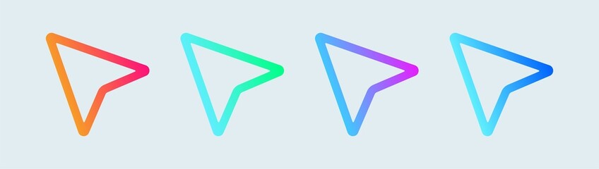 Poster - Computer cursor or pointer outline icon in gradient colors. Arrow pointer icon for apps or website.