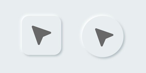 Poster - Computer cursor or pointer solid icon in neomorphic design style. Arrow pointer icon for apps or website.