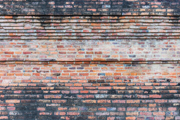 Poster - Old broken wall background with bricks.