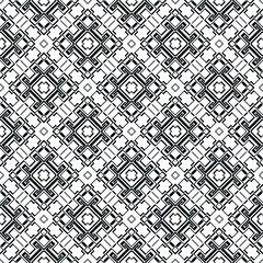 Geometric seamless pattern, ornament, abstract black and white background, fashion print, vector decorative texture.