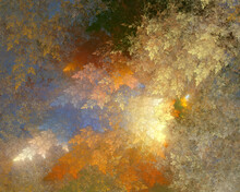 Abstract Fractal Art Background, Which Perhaps Suggests Sunlight Through Autumn / Fall Leaves.