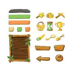 Poster - Game template with elements of game objects. Vector illustration