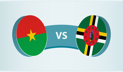 Poster - Burkina Faso versus Dominica, team sports competition concept.