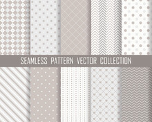 Soft Pastel Baby Blue Seamless Pattern Vector Set
