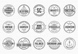 © metelsky25 - Vintage badge, label or logo set. Retro stamp or seal design isolated on the grunge background. Premium, quality, handmade product circle emblem for business and fashion typography. Vector.