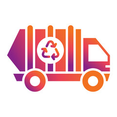 Canvas Print - Trash Truck Icon