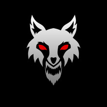 Illustration Vector Graphic Of Template Logo Face Wolf Roaring Red Eyes