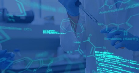 Poster - Animation of science data processing over scientist in laboratory