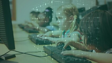 Poster - Animation of network of connections over diverse schoolchildren using computers