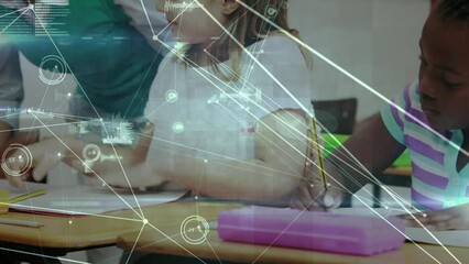 Poster - Animation of network of connections over diverse schoolchildren learning in classroom