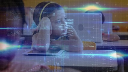 Poster - Animation of data processing over diverse schoolchildren learning in classroom