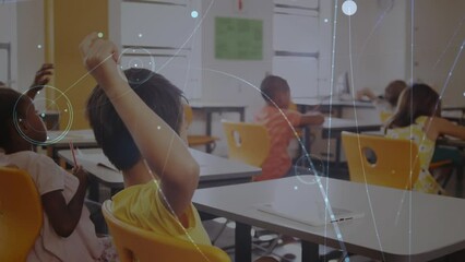 Poster - Animation of data processing over diverse schoolchildren learning in classroom