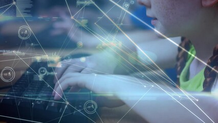 Poster - Animation of network of connections over diverse schoolchildren using computers