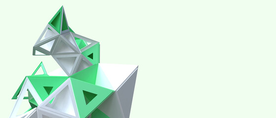 Aufkleber - Business concept. Metaverse technology digital background for architecture design and blockchain cyber Space concept. green, copy space, Visualization, banner, website -3d Rendering