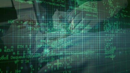 Poster - Animation of data processing over hands of caucasian surgeons during operation