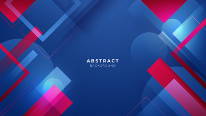 Wall Mural - Dark blue red banner geometric shapes abstract background geometry shine and layer element vector for presentation design. Suit for business, corporate, institution, party, festive, seminar, and talks