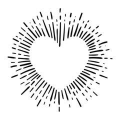 Wall Mural - sunburst, explosion effects, vintage doodle isolated on white background