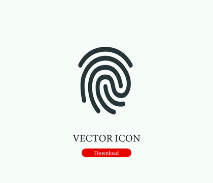 Fingerprint vector icon. Editable stroke. Symbol in Line Art Style for Design, Presentation, Website or Mobile Apps Elements, Logo.  Fingerprint symbol illustration. Pixel vector graphics - Vector