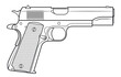 Vector illustration of the Colt 1911 automatic pistol