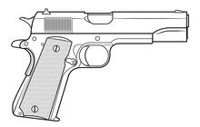 Vector Illustration Of The Colt 1911 Automatic Pistol