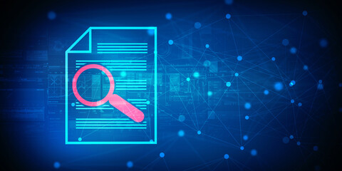 Poster - search button 2d illustration concept
