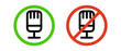 Skeletal microphone icon set. Permission or mute microphone icons. Vectors.