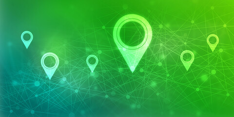 Fototapete - 2d rendering Red map pointer
