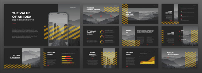 Wall Mural - business powerpoint presentation templates set. use for modern keynote presentation background, broc