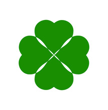4 Green Hearts Monogram Icon. Green Hearts Icon.