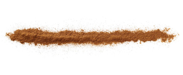 Wall Mural - Cinnamon line powder isolated on white, top view 