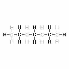 Poster - chemical structure of Heptane (C7H16)