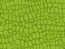 Alligator Skin Texture. Seamless Crocodile Pattern, Green Reptile And Wild Tropical Animal Lether Vector Background