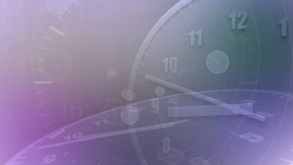 Wall Mural - time flow images with analog clock background.
