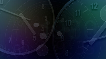 Wall Mural - time flow images with analog clock background.