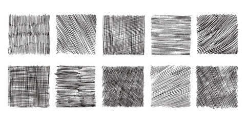 pencil shaded squares. pen stroke scribble, hand drawn scrawl sketch texture and line sketched backg