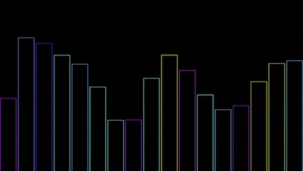 Aufkleber - Abstract visualization of currency exchange rate jumps. Design. Process of volatility in digital bar chart.