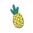 Single drawing healthy organic pineapple for orchard logo identity. Fresh delicious fruitage concept for fruit garden icon. Modern drawing design, hand draw vector illustration.