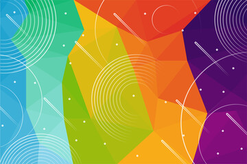 Poster - vector abstract irregular polygon background with a triangle pattern in multicolor. rainbow spectrum vector mosaic template. Modern abstract illustration with triangles. Polygonal design for website