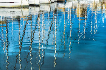 Wall Mural - Yachts Boats Waterfront Reflection Marseille France