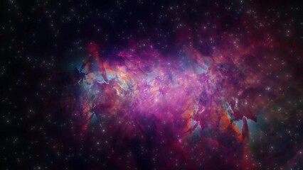 Wall Mural - flying through stars in a spiral galaxy with gas cloud space background.