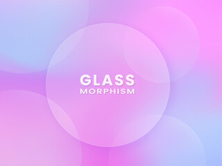Wall Mural - Transparent circle in glass morphism style. Place for your texts. Vector illustration.
