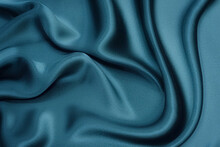 Texture, Background, Pattern. Texture Of Green Silk Fabric. Beautiful Emerald Green Soft Silk Fabric.