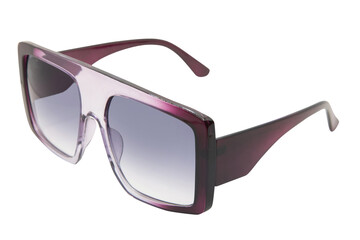 Flat Top Trendy Square classic sunglasses with purple gradient shades and frame top front view