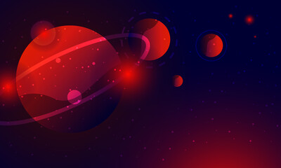 Poster - Planet with space . Abstract galaxy background vector illustration . 
