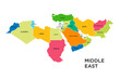 Middle east country map vector 