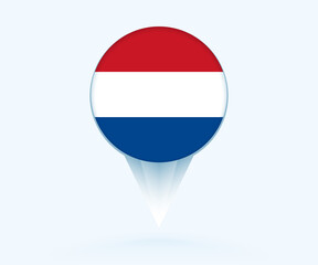 Sticker - Map pointer with flag of Netherlands.