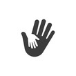 © DUYGU YALÇIN - Small hand inside big hand simple vector icon illustration